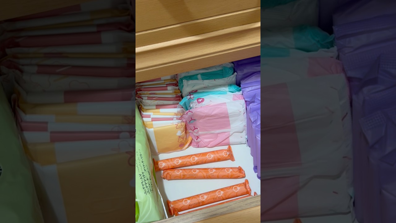 Period restock time 🩸#asmr #restock #organization #periods #shorts #aesthetic #asmrsounds #short