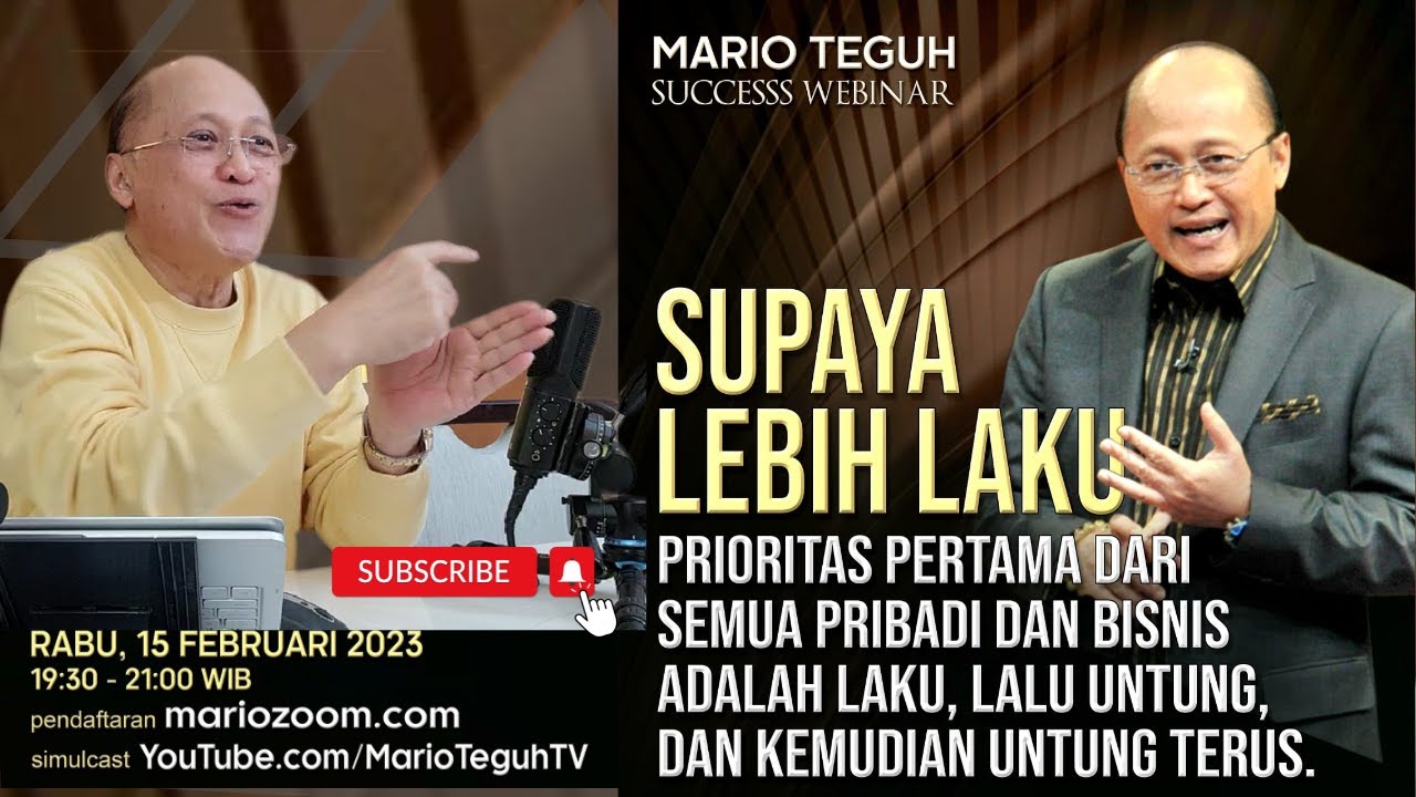 Supaya Lebih Laku - Mario Teguh Success Webinar #webinar  #laku #lebihlaku #lakuterus