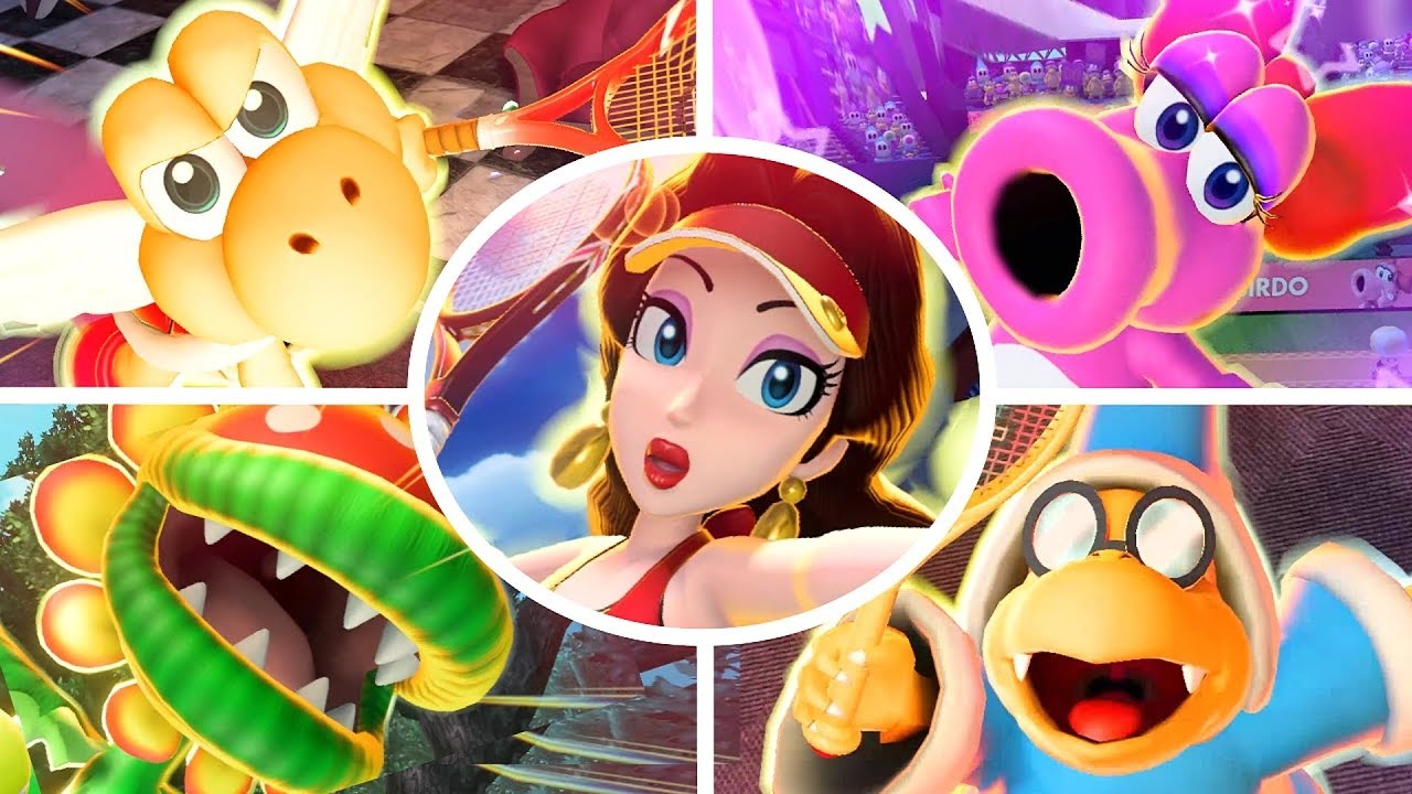 Mario Tennis Aces - All Special Shots & KOs (DLC Included)