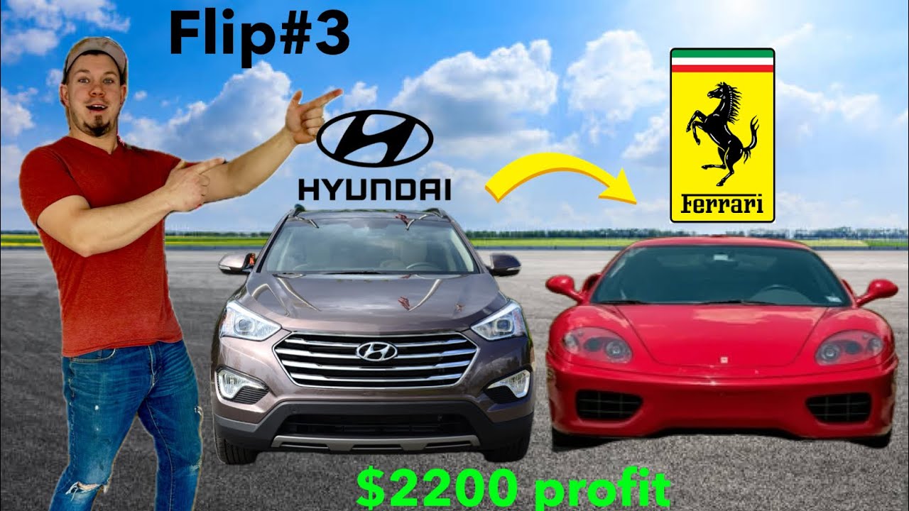 Flipping cars until I can afford a SUPERCAR! Ep3. How I made $2200 flipping this $1000 Hyundai SUV!