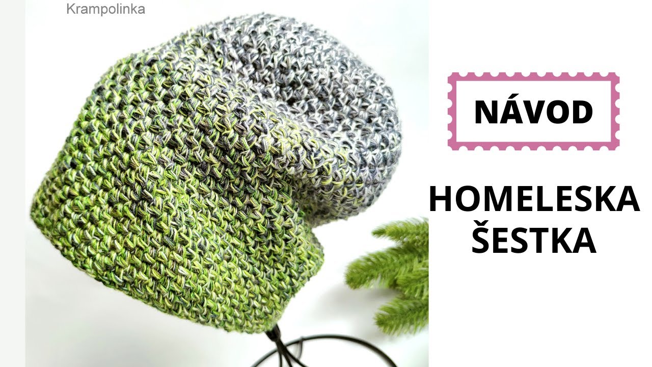 Háčkovaná homeleska Šestka. Háčkujeme z duhového klubka.