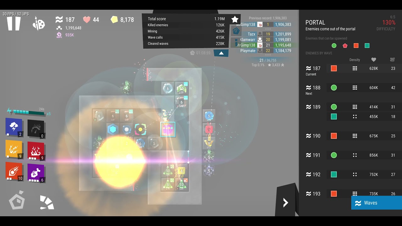 Infinitode2 v1.8 - Level 3.6 - 1.9 million score