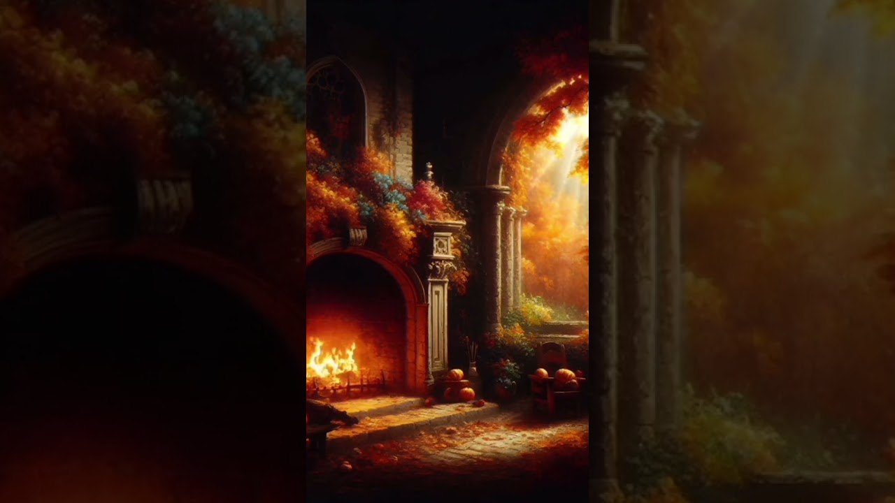 Cozy fireplace with relaxing music for stress relief, kill insomnia