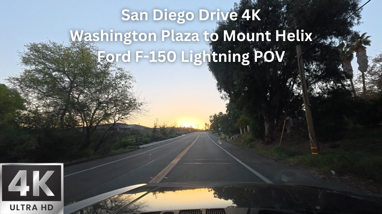 San Diego Drive 4K | Washington Plaza to Mount Helix | Ford F-150 Lightning POV