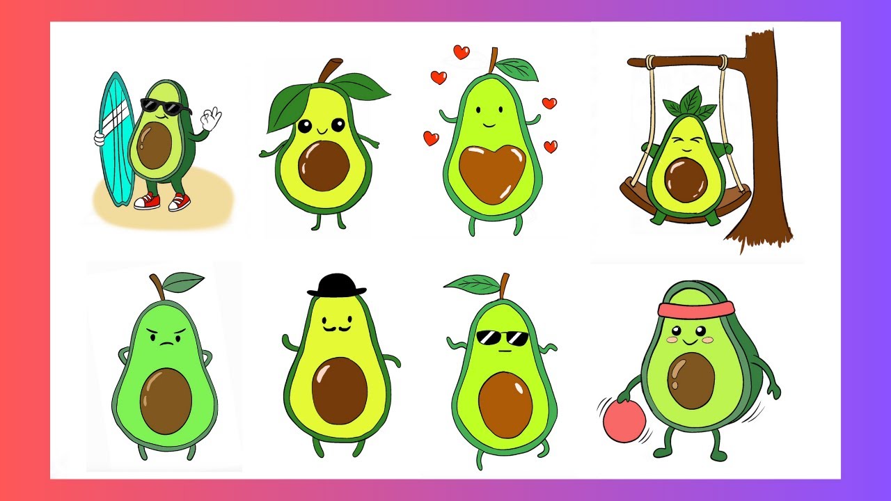 Cute Avocado Coloring Compilation 🥑 | 50 Minutes of Relaxing & Satisfying Coloring