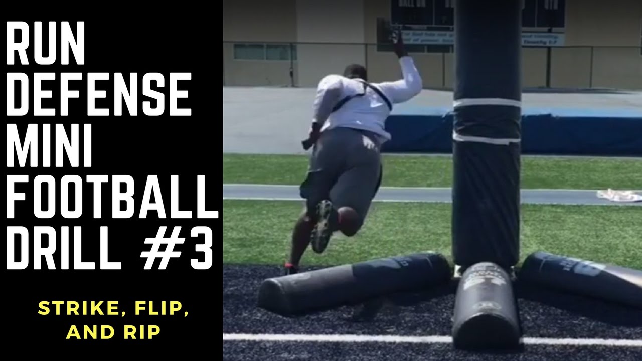 STRIKE, FLIP, AND RIP - Run Defense American Football Drill #3 - Defensive Line Drills