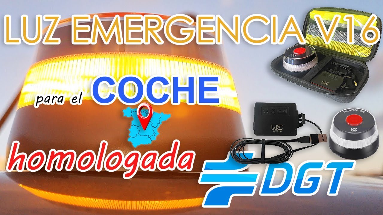 LUZ de EMERGENCIA para COCHE V16 ⭐ HOMOLOGADA/conectada a DGT 🚨