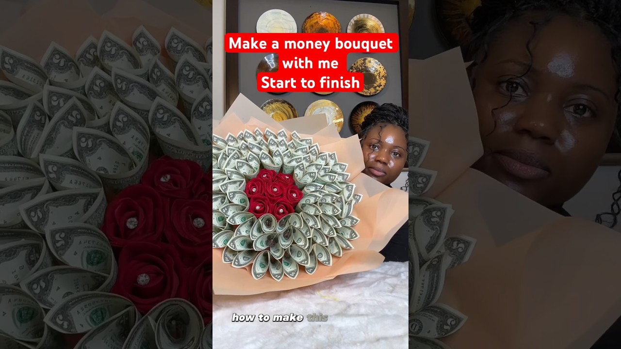 Make 7 roses Money bouquet with me | how to wrap flower bouquet | #diy #flowerbouquet #moneybouquet