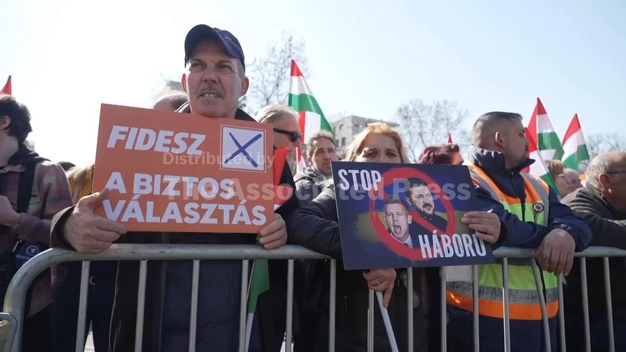Thousands of supporters of Viktor Orbán's government march across Budapest