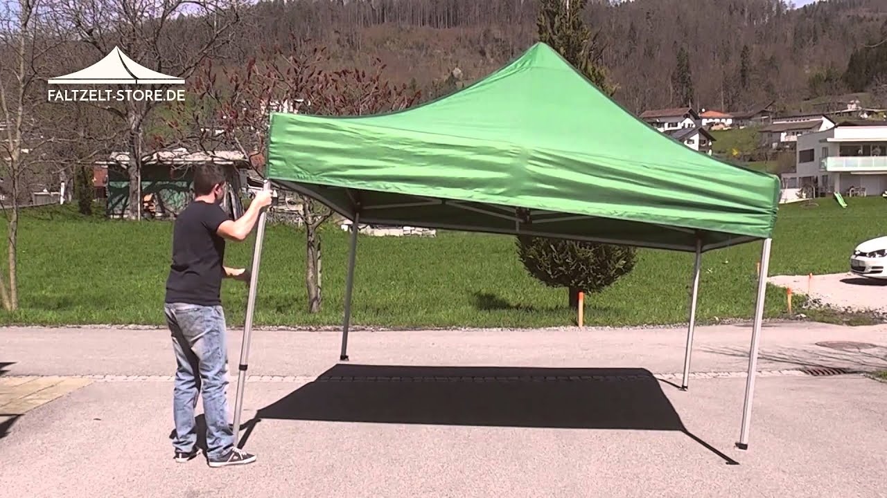 Faltpavillon Aufbau geht auch problemlos alleine - Faltzelt 3x3 m aufbauen