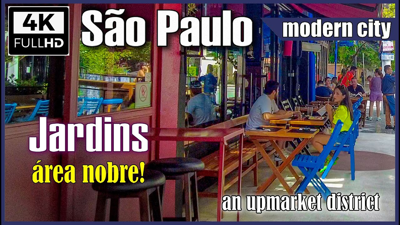 [4K] Jardins walking tour - bairro Jardins SP - São Paulo walk tour 4k - área nobre de Sao Paulo 4k