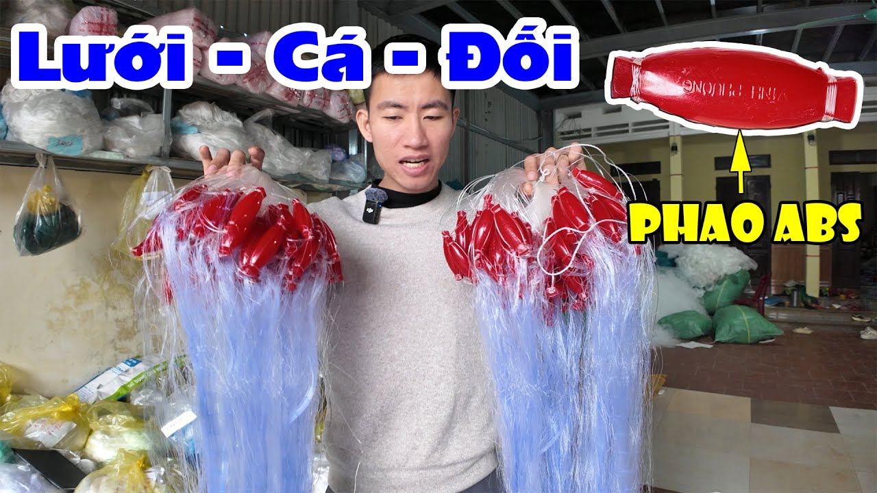 Lưới Đánh Cá Đối Biển - Phao Nhựa ABS Nổi - Cao 2m x 90m x 5cm Sợi 15 #1tr2