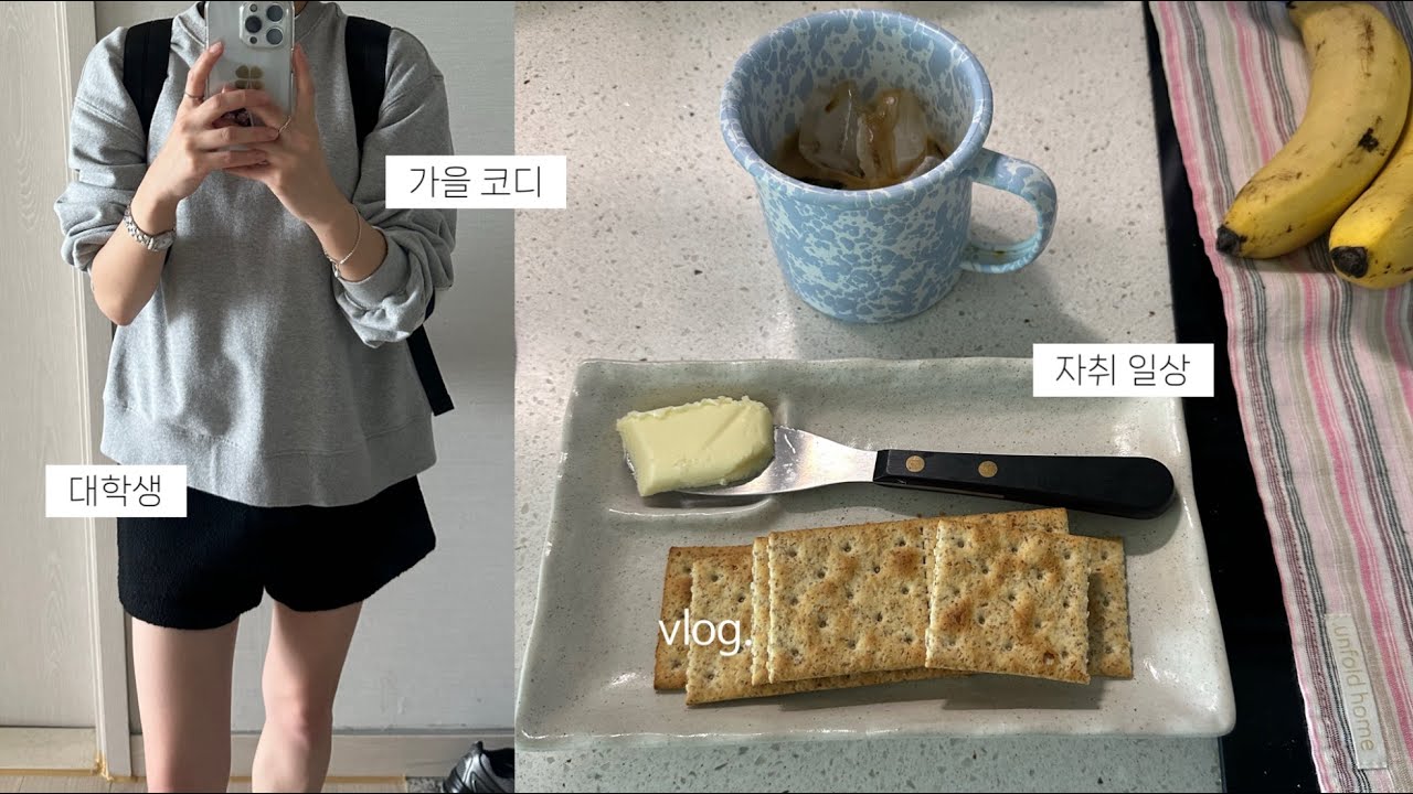 대학생 브이로그🍂 | 가을엔 반바지. 말렌. 맨투맨. 과제 폭탄. 시험기간. 자취일상 