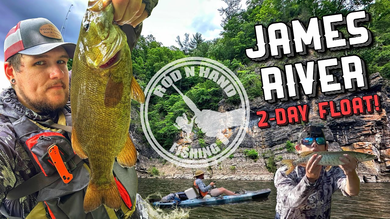 2 DAYS Kayak Fishing the UPPER JAMES RIVER for Smallmouth and Muskie! (first float EVER) NEW PB!