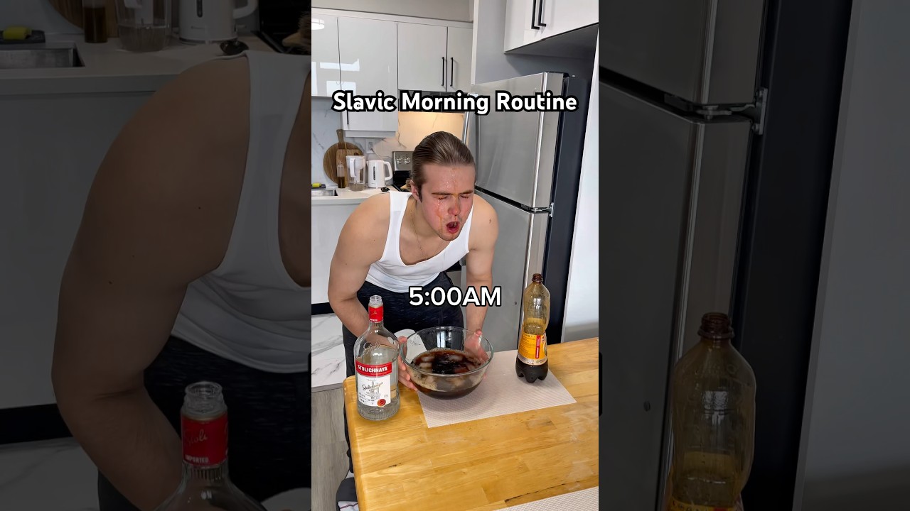 Slavic morning routine #morningroutine #slavic #slavicmemes #funny #comedy #russianmemes #shorts