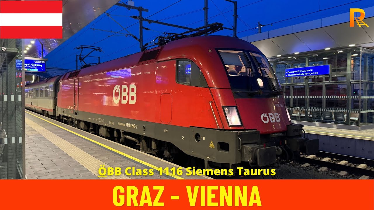 Cab Ride Graz - Vienna (Southern Railway and Pottendorfer line - Austria) train driver's view 4K