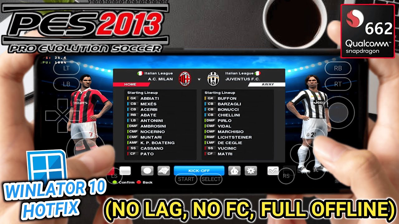 PES 2013 Gameplay Test | Winlator 10 (Hotfix) Android | Snapdragon 662 | Playable!