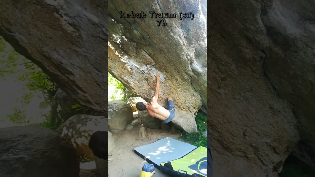 Kebab Traum (sit) 7b. Escalada en bloque, Targassonne. Sector Taz.