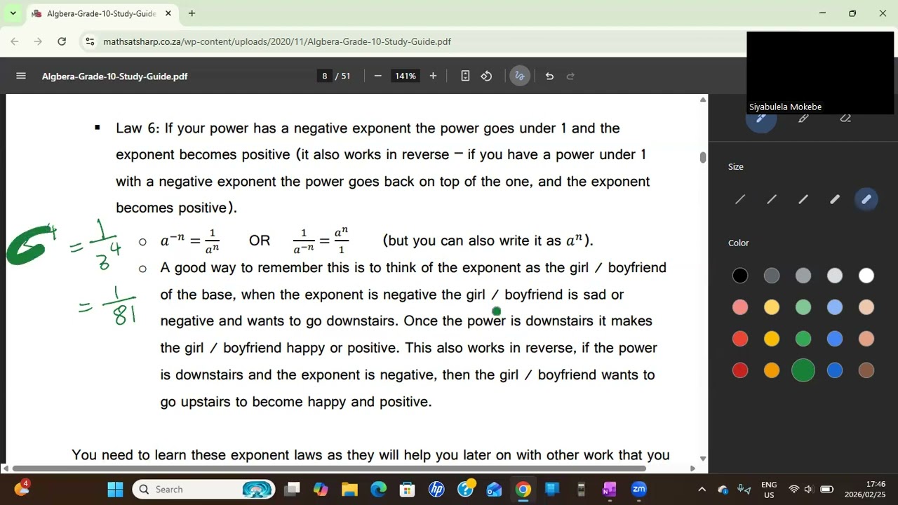 Exponents grade 10