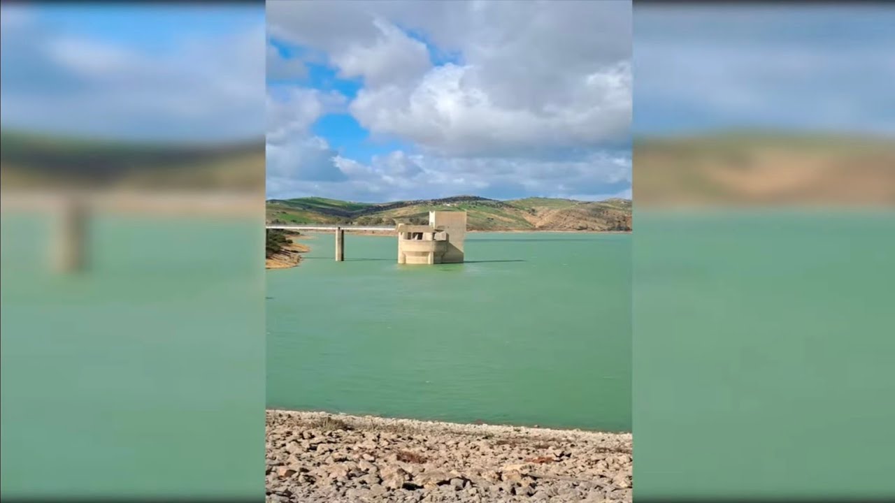  سد سيدي سالم ارتفع منسوب المياه إثر تدفّق مياه وادي مجردة  تونس barrage sidi salem