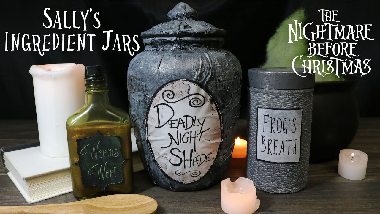 Nightmare Before Christmas DIY : Sally's Potion Jars : Deadly Nightshade : Worms Wart : Frogs Breath