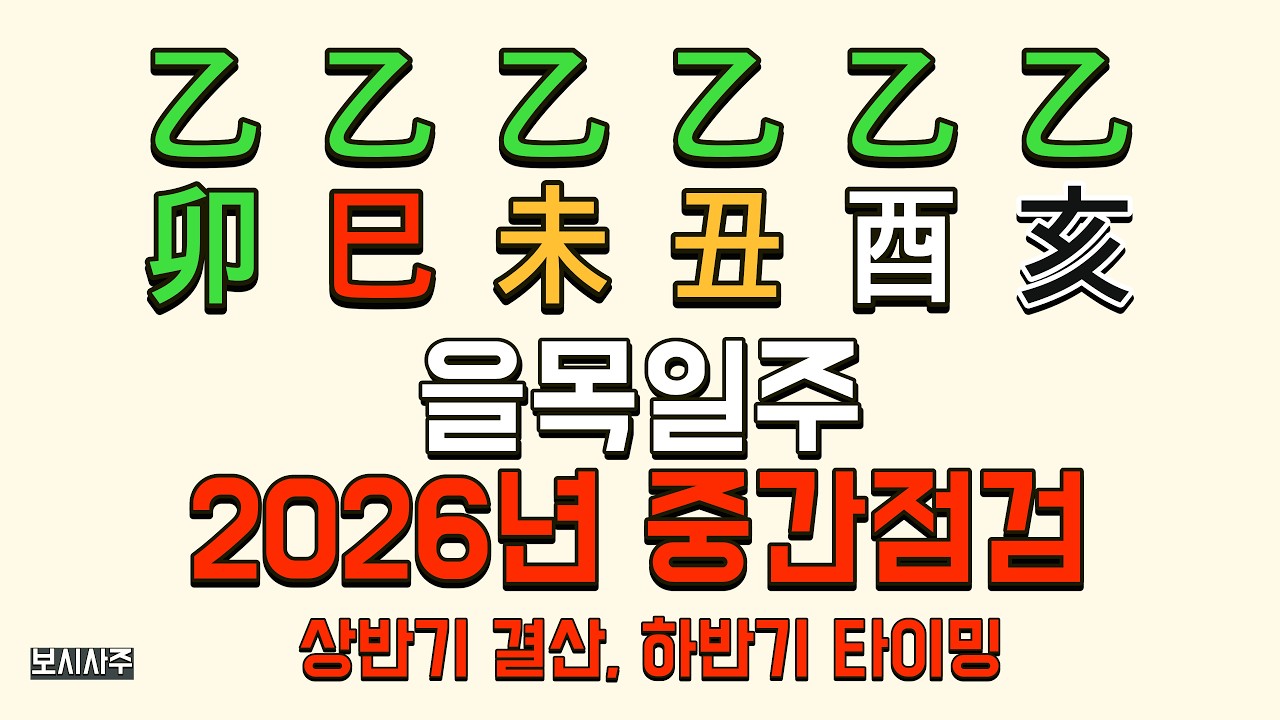 [2026년 신년운세] 을목🌿 일주 신약~신강 총정리 (을묘·을사·을미·을축·을유·을해)