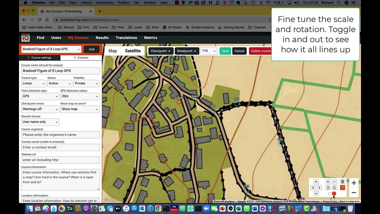 Adding an overlay to iOrienteering