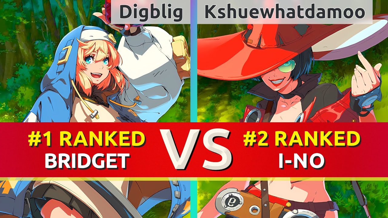 GGST ▰ Digblig (#1 Ranked Bridget) vs Kshuewhatdamoo (#2 Ranked I-No). High Level Gameplay