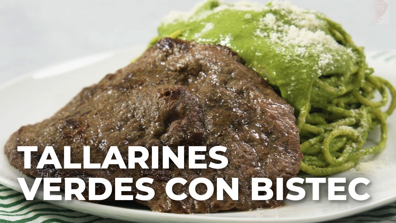 Tallarines verdes con bistec (receta peruana) | BUENAZO!