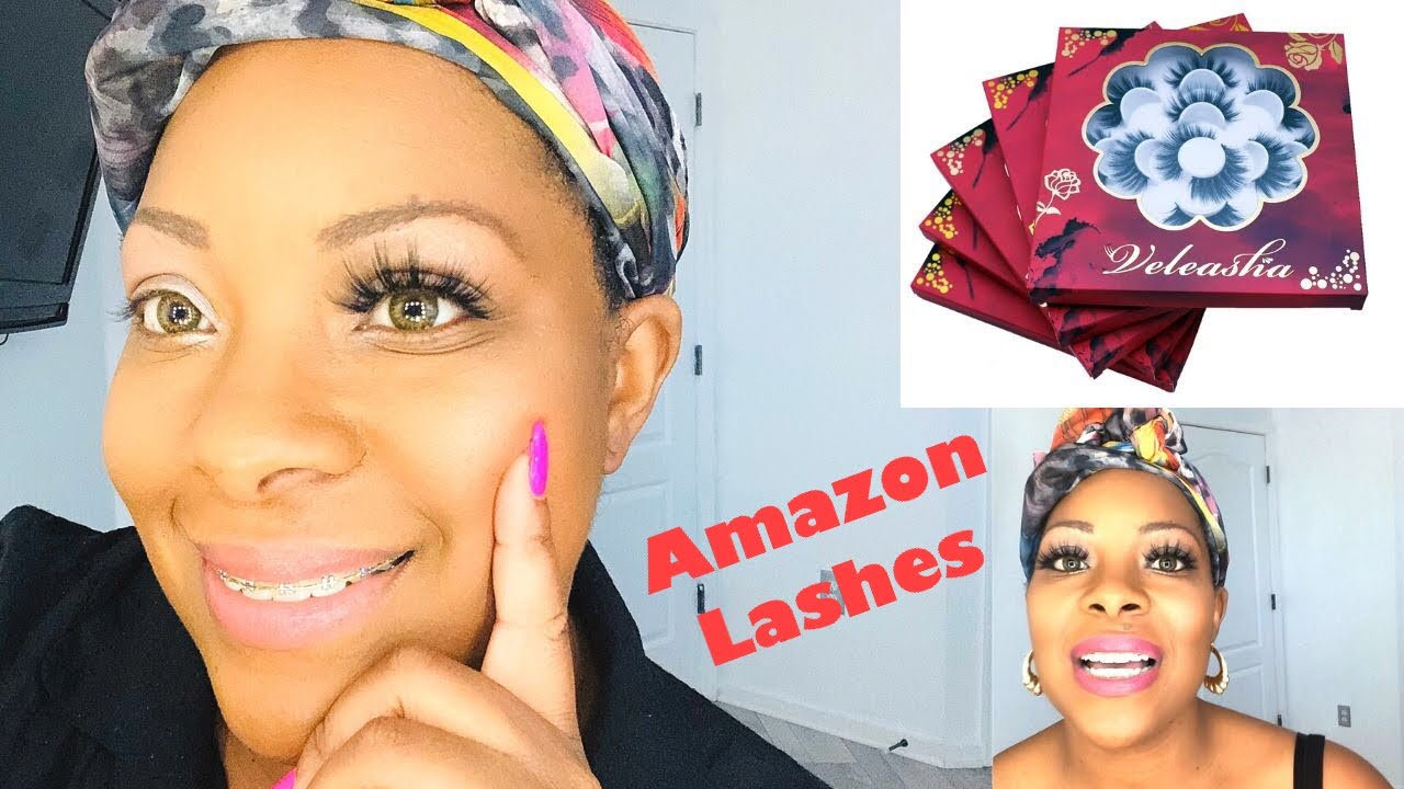 5D LUXURIOUS MINK LASHES FROM AMAZON || VELEASHA 5D FAUX MINK EYELASHES || BEAUTIEBYMARK