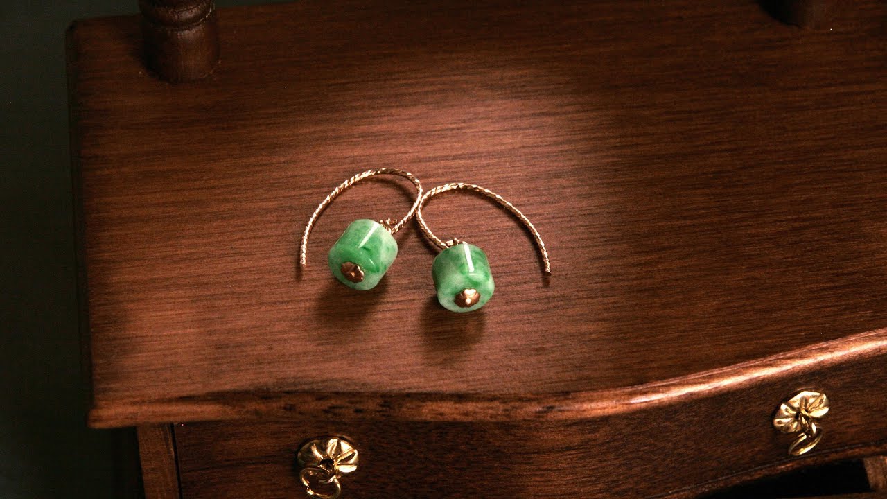 翡翠耳環DIY製作教學【傳奇 翡翠耳環】JoyJoyGem|輕珠寶|手工飾品|EG19078a