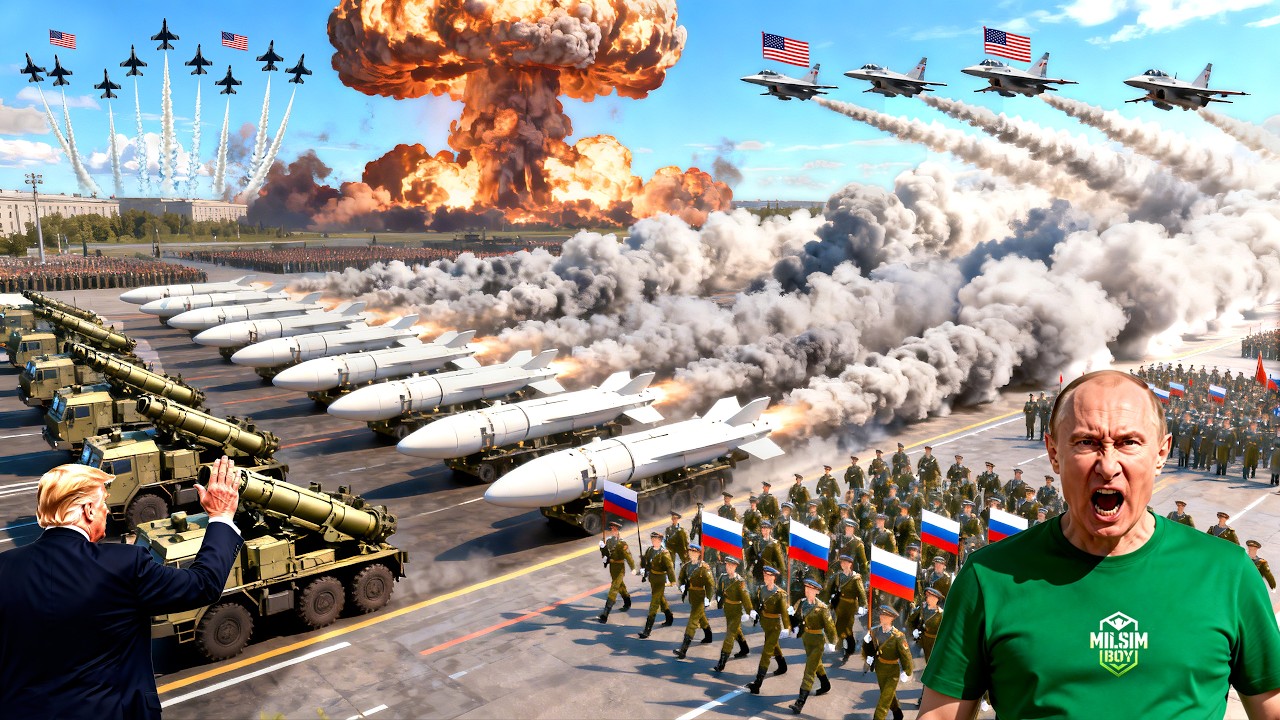 69 гигантских американских истребителей атакуют российские войска... Но смотрите шокирующую концовку