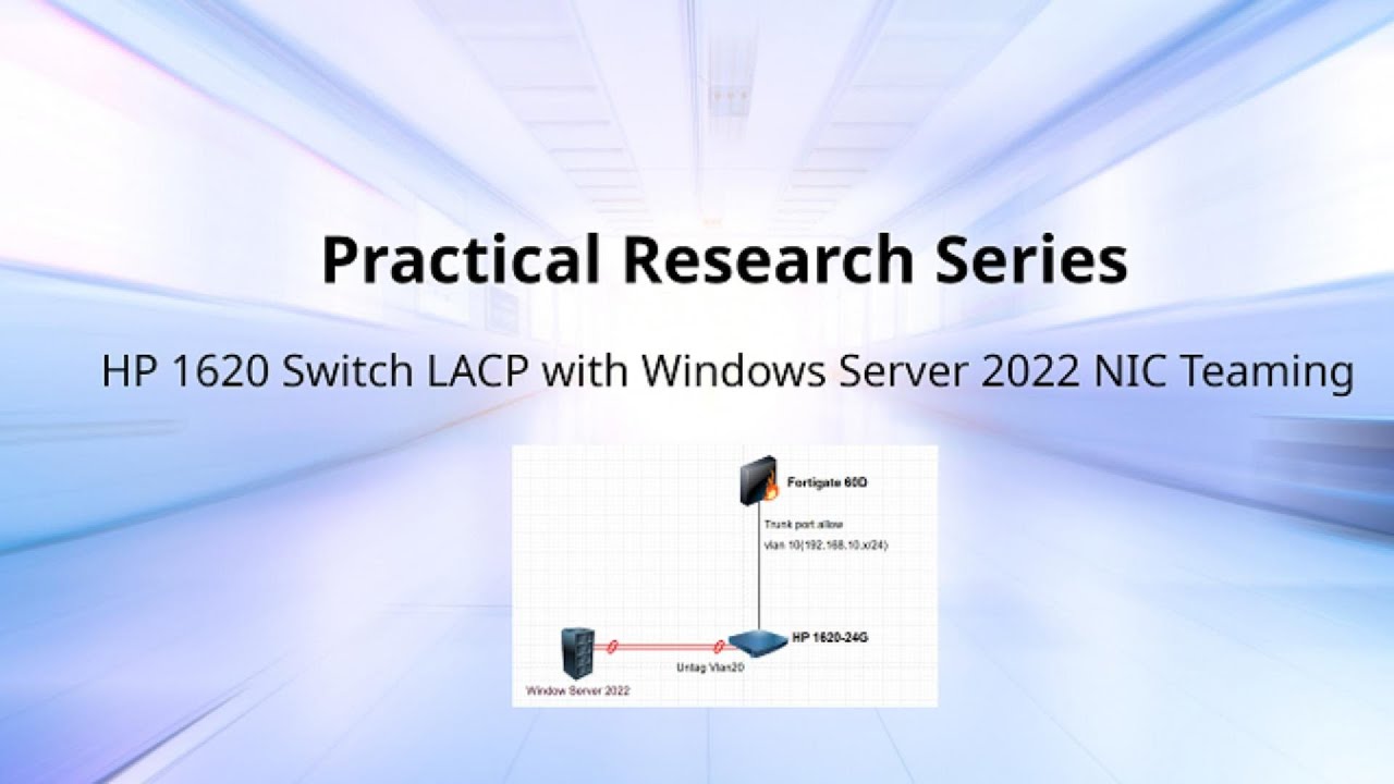 HP 1620 Switch LACP with Windows Server 2022 NIC Teaming