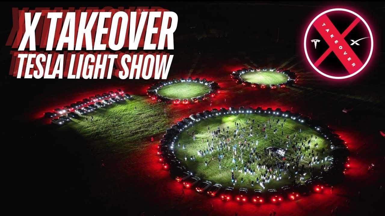 FIRST EVER Tesla Light Show with Live Performance at the X Takeover