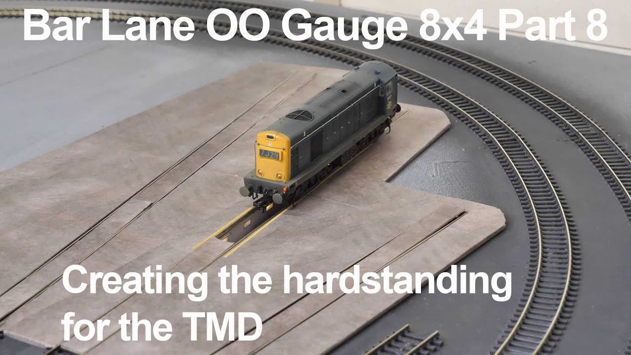 Bar Lane OO gauge modular layout 8x4 TMD Industrial layout Part 8 creating hardstanding  for the TMD