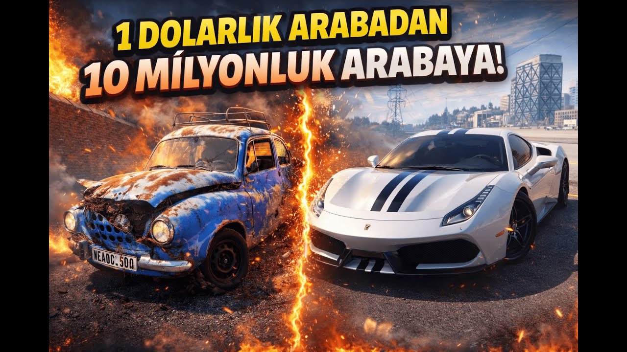 1 DOLARLIK ARABADAN 10 MİLYONLUK ARABAYA! 💥 | Her Kazada Seviye Atladım