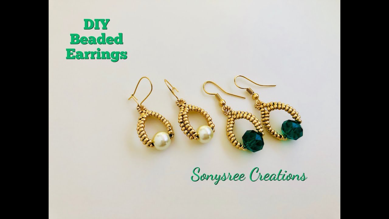 Beaded Earrings.Herringbone Stitch 💞