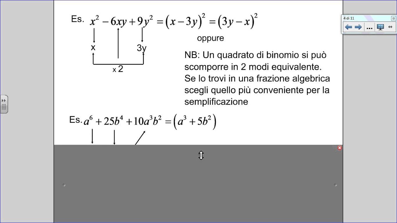 Scomposizioni 3 Prodotti notevoli
