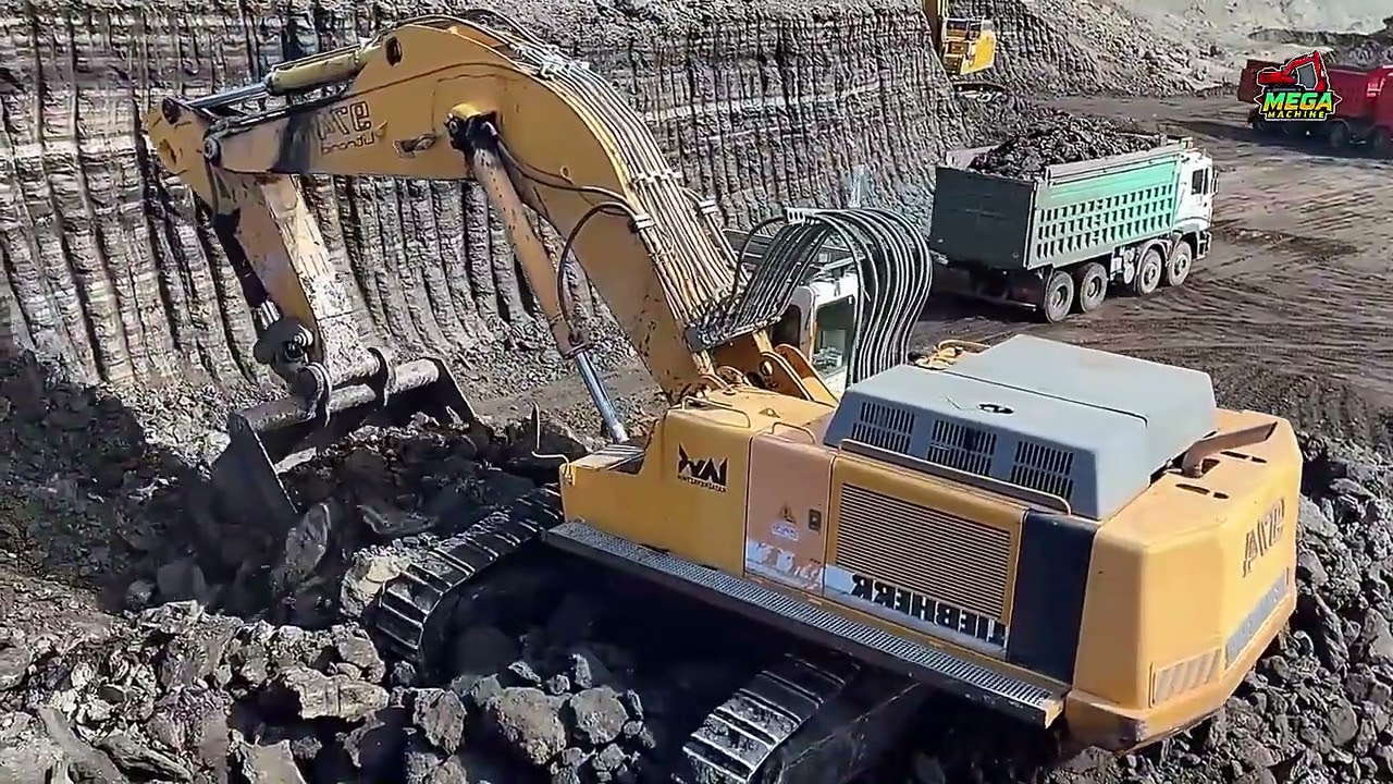 Liebherr R 974 Excavators in Action — Loading Mercedes & MAN Dump Trucks at Massive Site | Ascon Ltd