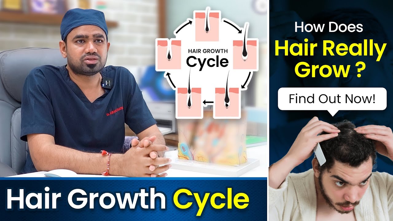 Natural Hair Growth Cycle Explained: Anagen, Catagen & Telogen Phases | Dr. Kiran Chotaliya