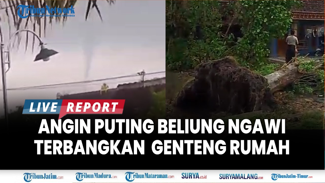 🔴 PENAMPAKAN ANGIN PUTING BELIUNG Hebohkan Warga Ngawi, Sejumlah Genteng Rumah Warga Hilang