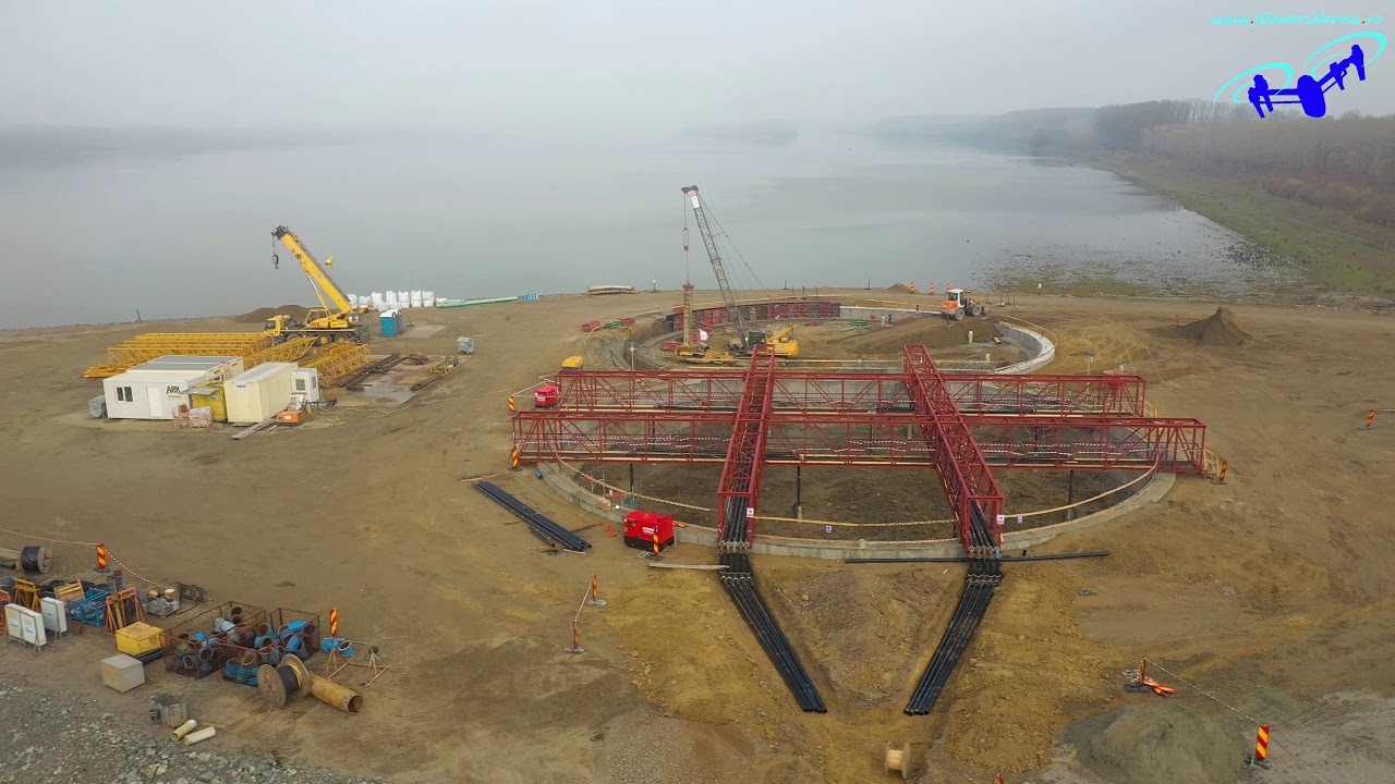 Constructia podului suspendat peste Dunare la Braila - Noiembrie 2019