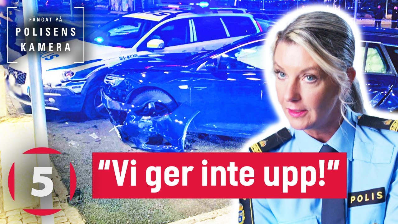 Bilist leder polisen på VANSINNESFÄRD! | Fångat på polisens kamera | Kanal 5 Sverige