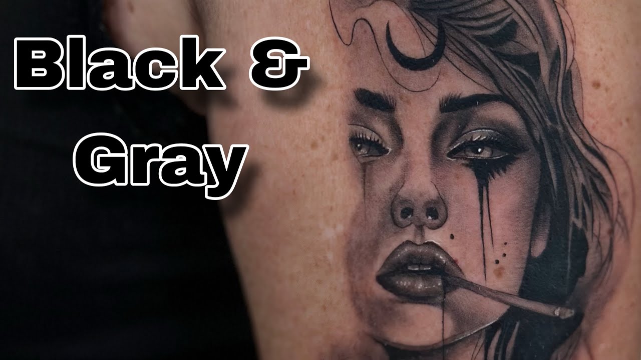 Black and Gray portrait tattoo / how to tattoo gray wash / gray wash tattoo tutorial 😎