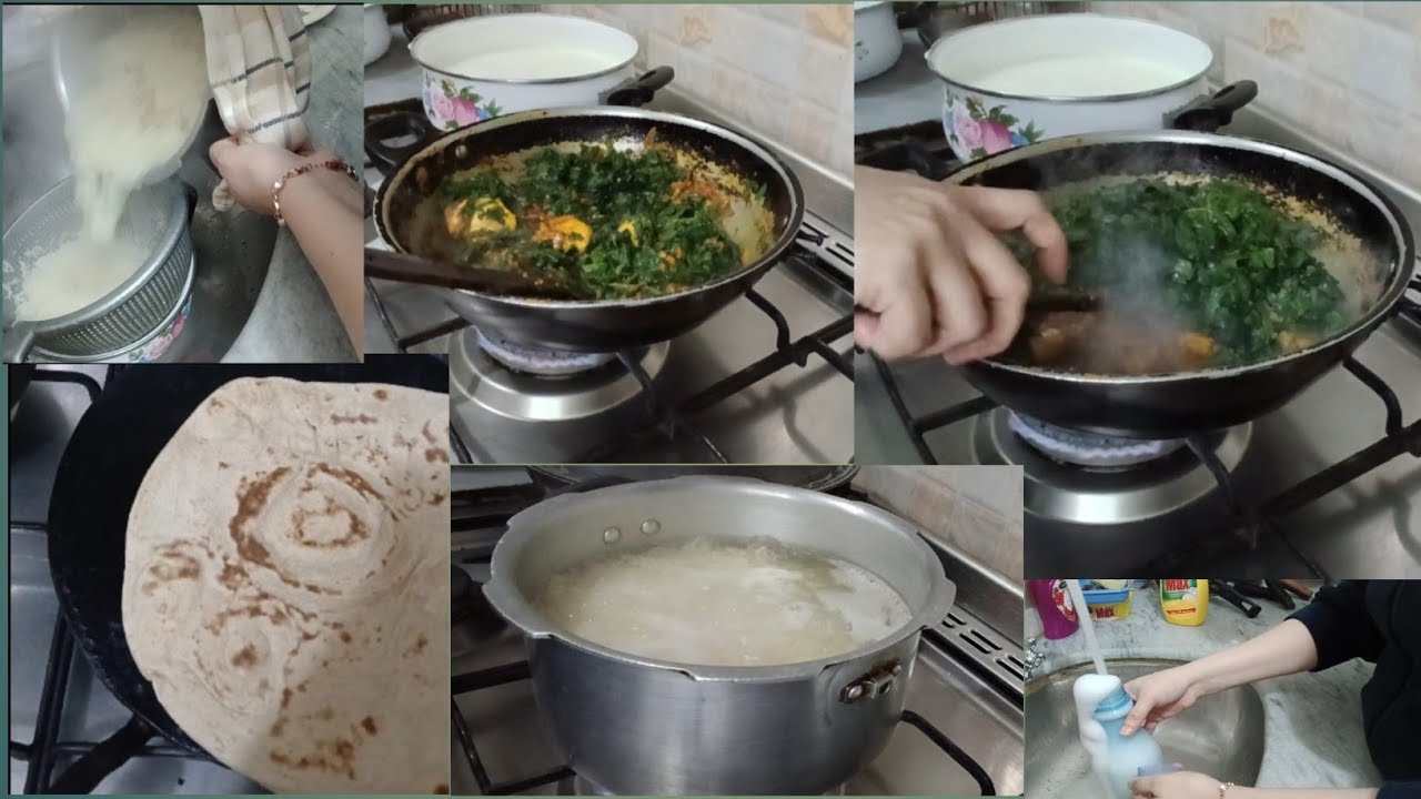  Easy Palak Gosht Recipe 🥬 | Step by Step Cooking + Daily Kitchen Routine| @DuniaSparkofficial 