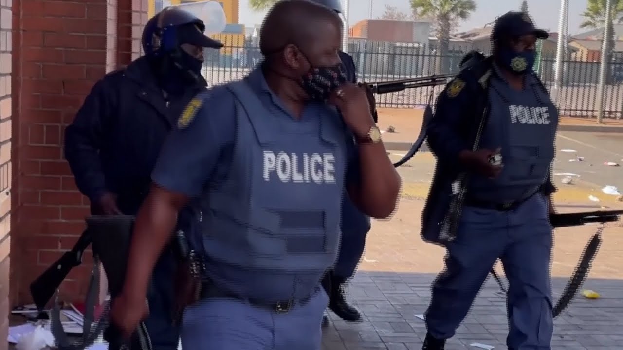 South African Police Use Rubber Bullets Amid Unrest