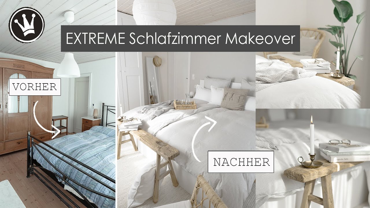 EXTREME Schlafzimmer MAKEOVER | Schlafzimmer komplett umgestalten- hell & gemütlich | DekoideenReich