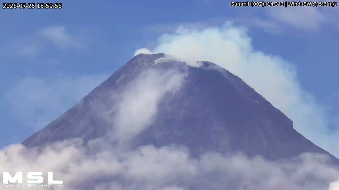 Mayon Volcano 24-Hour Timelapse: July 25, 2026 [SSW RPi ircut-v2cam Summit] 400x Speed | 4K