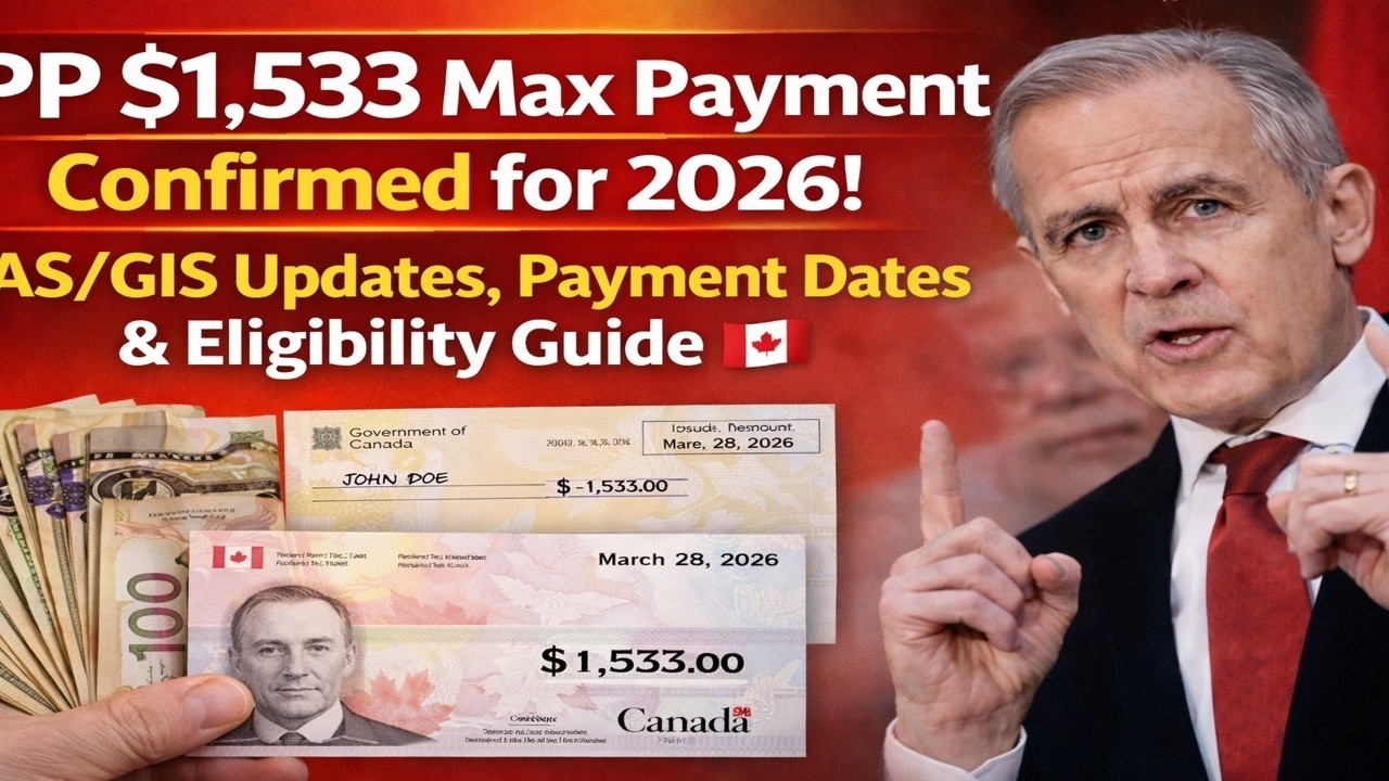 CPP $1,533 Max Payment Confirmed for 2026! OAS/GIS Updates, Payment Dates & Eligibility Guide 🇨🇦