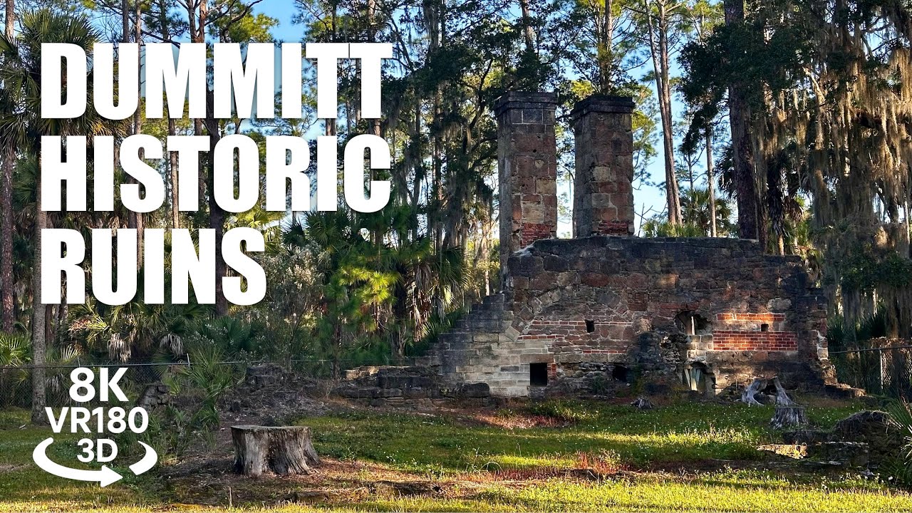 Dummitt Sugar Mill Ruins VR180 8K 3D Florida Plantation History Historic Ruins Sunrise VR视频 3D動画VR旅行